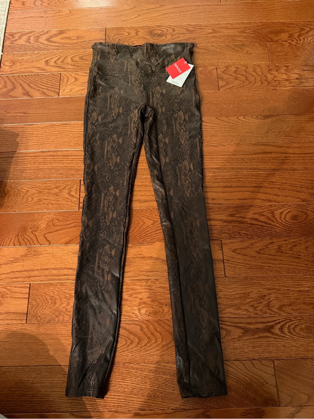 SPANX Women's Snake-Print Leggings in Brown and Black